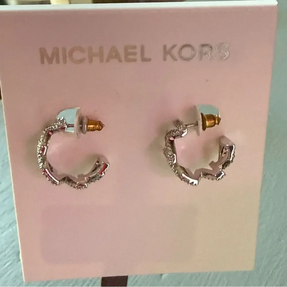 Michael Kors MK Bling Hoop Earrings NEW